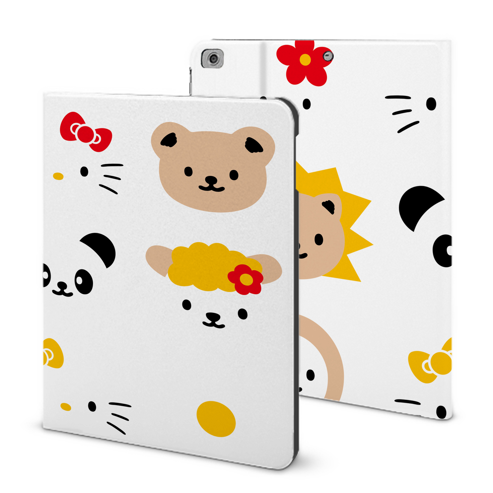 （画像用） Hello Kitty ハローキティ IPad ケース ブック型 PUレザー TPU 耐衝撃 軽量 薄型 ペン収納なし 全面保護 IPad 各モデル対応